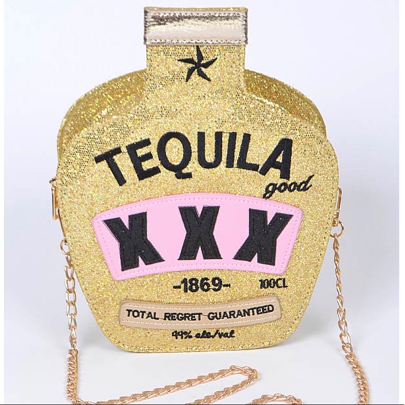 Tequila handbag crossbody purse gold chain - Picture 1 of 3